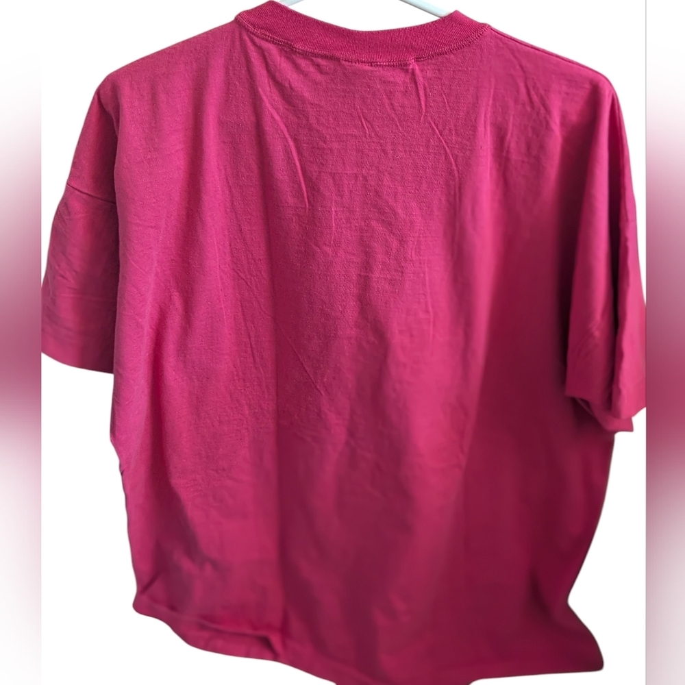 Vintage 90s Disney Goofy Misprint Shirt XL Neon Pink Single Stitch Rare - Picture 2 of 9
